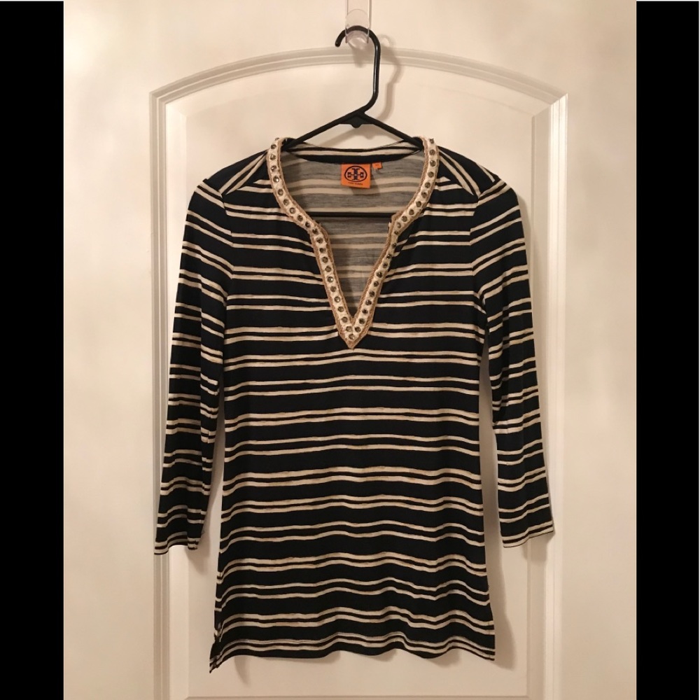 🐞Boho Tory Burch Evan Silk V Neck Blouse🐞